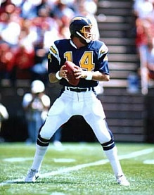 A phenomenal 15-year career in San Diego. Ended up with over 43,000 yards and 254 touchdowns. 6-Time Pro Bowler and league MVP in 1982. Inducted into the Pro Football Hall of Fame in 1993. 
