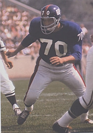 Chosen to the 1950s Hall of Fame Team he went to 4 Pro Bowls and made 2 NFL All-Pro teams during his 8 year career with the New York Giants.