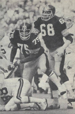 Mean Joe Greene LC Greenwood of Pittsburgh Steelers in 1974