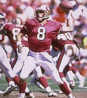 A 3-time Super Bowl winning quarterback for the San Francisco 49ers. Twice named NFL MVP he was inducted into the Hall of Fame in 2005.