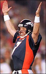 Hall of Fame Quarterback from Stanford who led the Denver Broncos to 5 Super Bowls and 2 NFL Championships in his 16-year professional football career. 