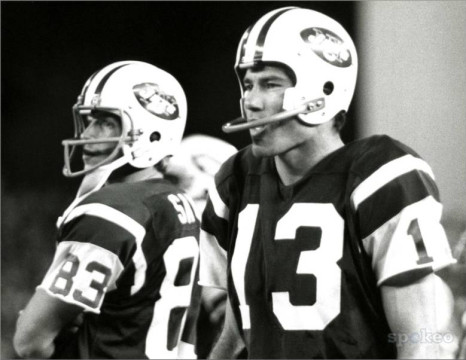 Jets Receivers George Sauer (#83) and Don Maynard (#13)