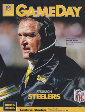 The Hall of Fame head coach of the Pittsburgh Steelers on the cover of Gameday Magazine in August of 1987.