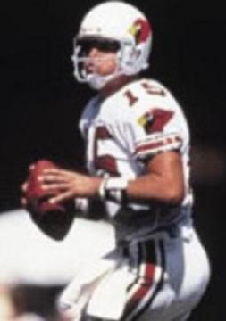 After a brilliant college career at Portland State he was chosen by the St. Louis Cardinals in the 2nd round of the 1981 draft. Played 8 years passing for 22771 yards and 136 touchdowns. Named to 2 Pro Bowls, in 1984 when he passed for 4614 yards and 28 touchdowns (second only to Dan Marino) and in 1987 when he led the NFL with 3387 yards.