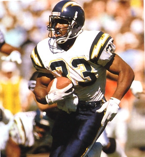 Joining San Diego in 1990 he made an immediate impact as a pass-catching back. He either led the Chargers or was #2 in catches each year he was there. Made the Pro Bowl in 1992 after having 79 catches that year and averaging 11.9 yards a catch.