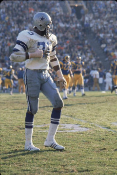 Drafted as a tight end in the 7th round of the 1967 draft he went on to become one of Dallas' most famous offensive lineman. 6 Pro Bowls and 3 First-Team All-Pro selections was inducted into the Pro Football Hall of Fame in 2006. Played for 13 seasons and started 18 playoff games. 