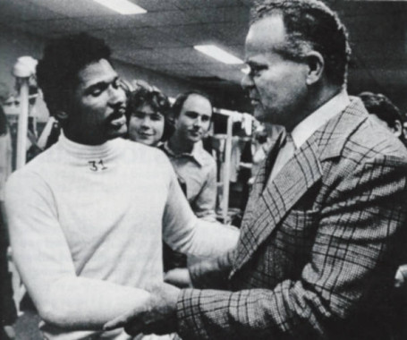 Steve Van Buren Congratulates Wilbert Montgomery in 1978