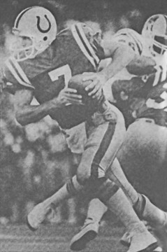 Finally getting a chance to start. Gary Hogeboom joined the Indianapolis Colts amidst much excitement among Colts fans in 1986 and became an immediate starter. For a quarterback he was a very aggressive runner and ended up injured each year of his first 3 seasons there.  