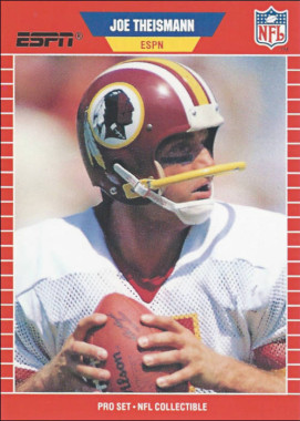 Joe Theismann 1989 Washington Redskins Pro Set Football Card