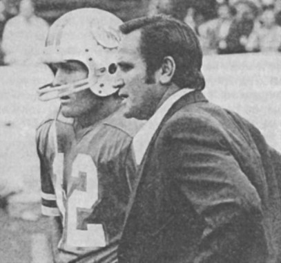 Dolphins QB Bob Griese with Head Coach Don Shula During the 1973 NFL Season