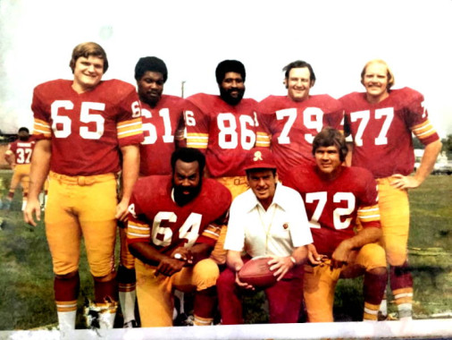 Redskins Head Coach George Allen with his 1975 Defensive Line