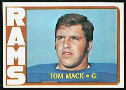 Tom Mack 1972 Los Angeles Rams Topps Football Card #337