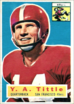 His 1956 Topps card. His 6th season with the 49ers and 9th in the NFL.