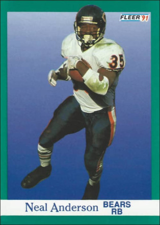 Neal Anderson 1991 Fleer Chicago Bears Football Card #212