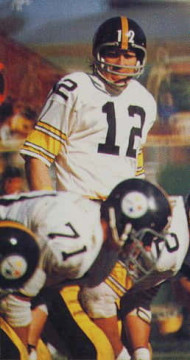 Terry Bradshaw with Steelers O-Line
