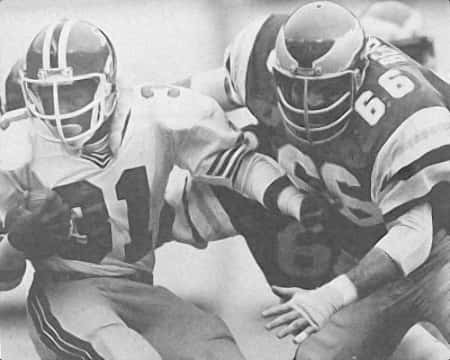 William Andrews of the Falcons Tries to Escape Eagles Veteran Bill Bergey