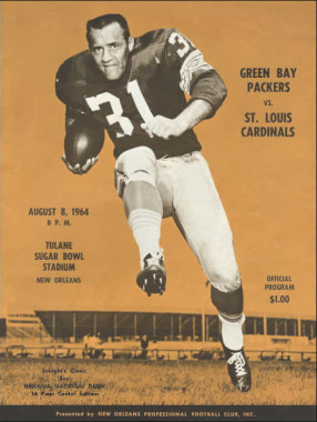 Jim Taylor on a 1964 Exhibition Game Program Played at Tulane Stadium