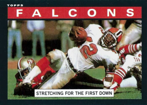 Gerald Riggs 1984 on the 1985 Atlanta Falcons Team Leaders Topps Football Card #10