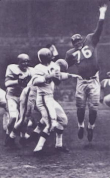 Rosey Grier of the New York Giants Pressures Browns QB Milt Plum