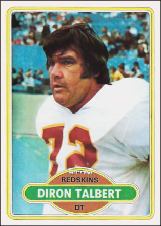 Diron Talbert 1980 Washington Redskins Topps NFL Football Trading Card #234
