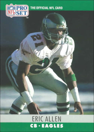 Eric Allen 1990 Philadelphia Eagles Pro Set Football Card #243