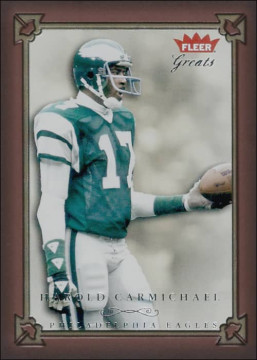 The Eagles Hall of Famer is featured here in this Fleer 2004 "Greats" edition. Finished his 14-year NFL career after 182 games, 590 catches, 8985 yards, a 15.2 YPC average and 79 touchdown catches. 