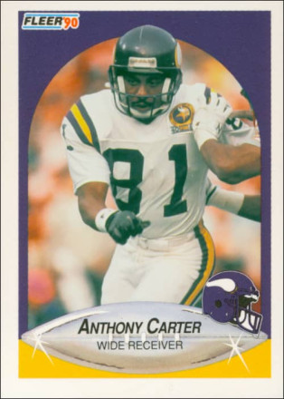 Anthony Carter 1990 Minnesota Vikings Fleer Football Trading Card #96