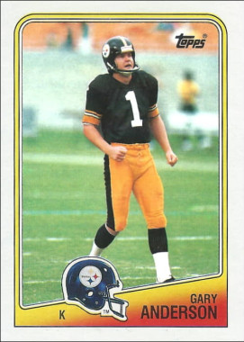 Gary Anderson 1988 Pittsburgh Steelers Topps NFL Football Card #168