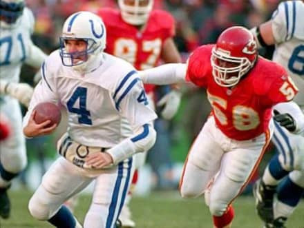 Colts QB Jim Harbaugh & the Chiefs Derrick Thomas