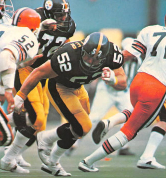Mike Webster Steelers Blocking Against Cleveland Browns Defewnse in 1978 NFL