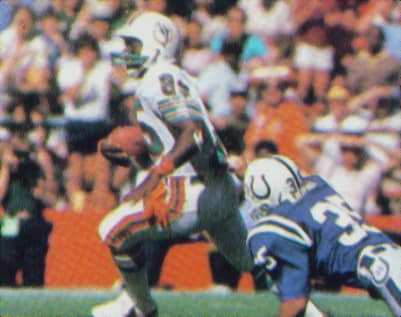 Mark Duper makes a catch against the Colts