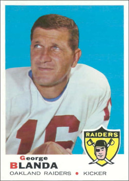 His 20th year in Pro Ball. In 1969 his primary job was kicking and he was the Raiders top scorer with 105 points.