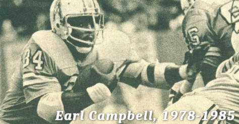 Earl Campbell, Running Back 1978 to 1985