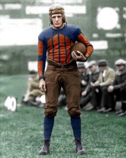 A beautifully done color photo of football's Red Grange