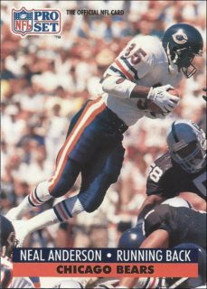 Neal Anderson Chicago Bears 1991 Pro Set Card