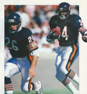 Walter Payton and Matt Suey of the Chicago Bears in the 1980s