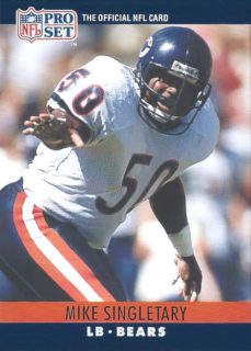 Mike Singletary 1990 Chicago Bears NFL Pro Set Football Card #57