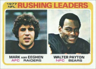 1977 NFL Rushing Leaders - Walter Payton and Mark van Eeghen | 1978 Topps Card #333
