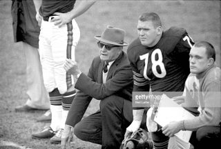 Bears Head Coach George Halas with Hall of Famer Stan Jones
