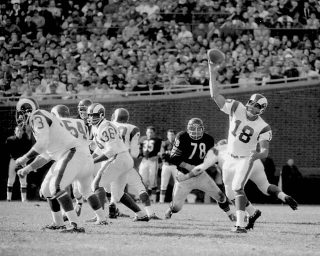 Rams QB Roman Gabriel gets the Pass Away as the Bears Stan Jones applies pressure