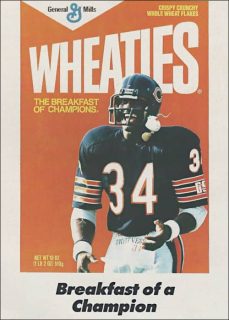 Wheaties Cereal Box with Walter Payton on the cover