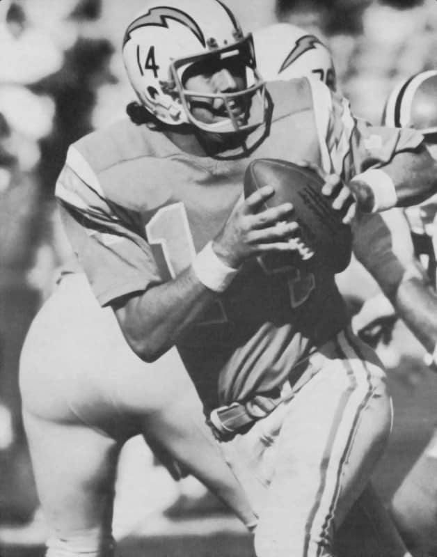 San Diego Chargers quarterback Dan Fouts is pictured in San Diego