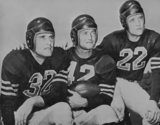 Chicago Bear Quarterbacks Sid Luckman, Bobby Layne and Johnny Lujack in 1948.