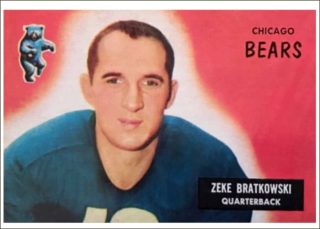 Zeke Bratkowski 1955 Chicago Bears Bowman NFL Trading Card #154