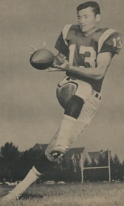 balck and white photo of the Jets Don Maynard from a Jets game program.