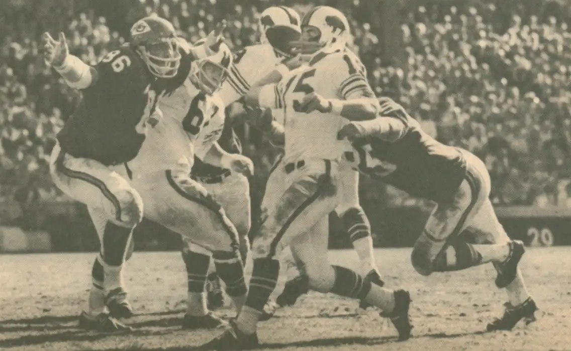 Jack Kemp and Buck Buchanan, Bills and Chiefs, 1966 AFL