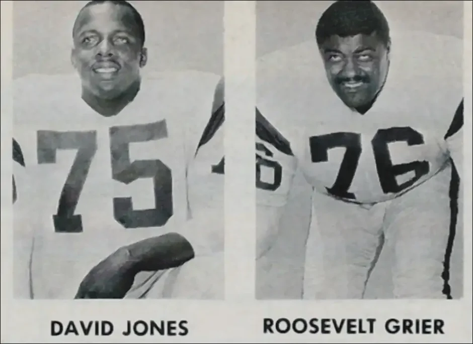 Deacon Jones & Rosey Grier of the 1965 Los Angeles Rams Defense