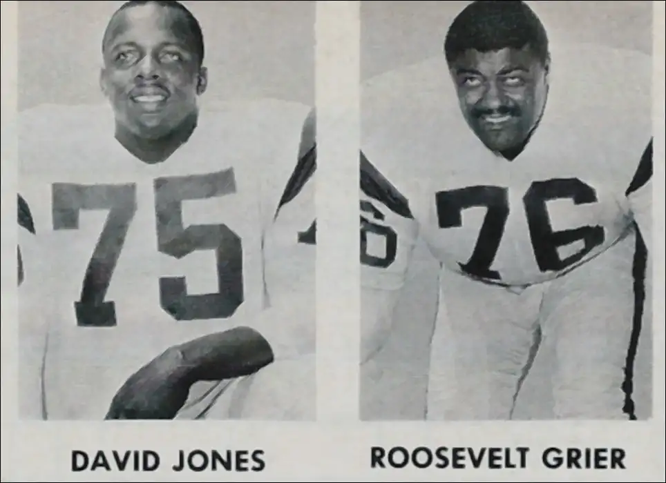 Deacon Jones & Rosey Grier of the 1965 Los Angeles Rams Defense