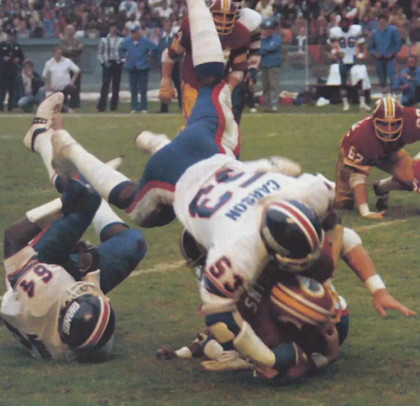 Harry Carson brings down John Riggins
