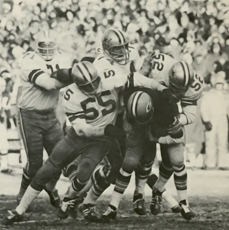 Bart Starr being sacked by the Dallas Cowboys Defense in the 1967 NFL Championship Game